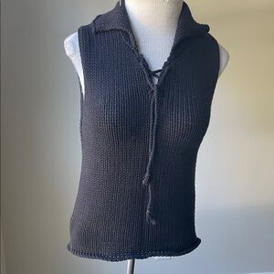 Chic Black Knit Sleeveless Top